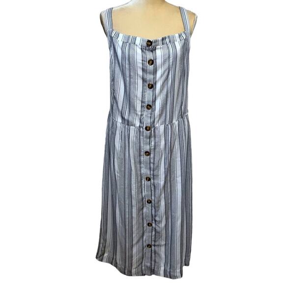 LOFT Plus NWT Button Down Midi Dress Women 26 - Picture 1 of 10
